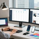 Engaging e-commerce workspace showcasing 456bd digital retail strategies and analytics.