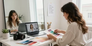 Scelta della palette di Armocromia con tessuti e consultazione online.