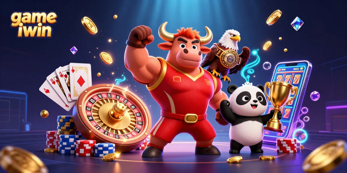 Win big with game iwin showcasing exciting casino elements in a vibrant 3D illustration.