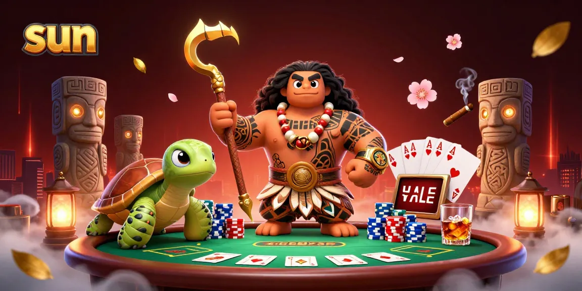 Join the vibrant online casino scene with sun-themed gaming elements and dynamic characters.