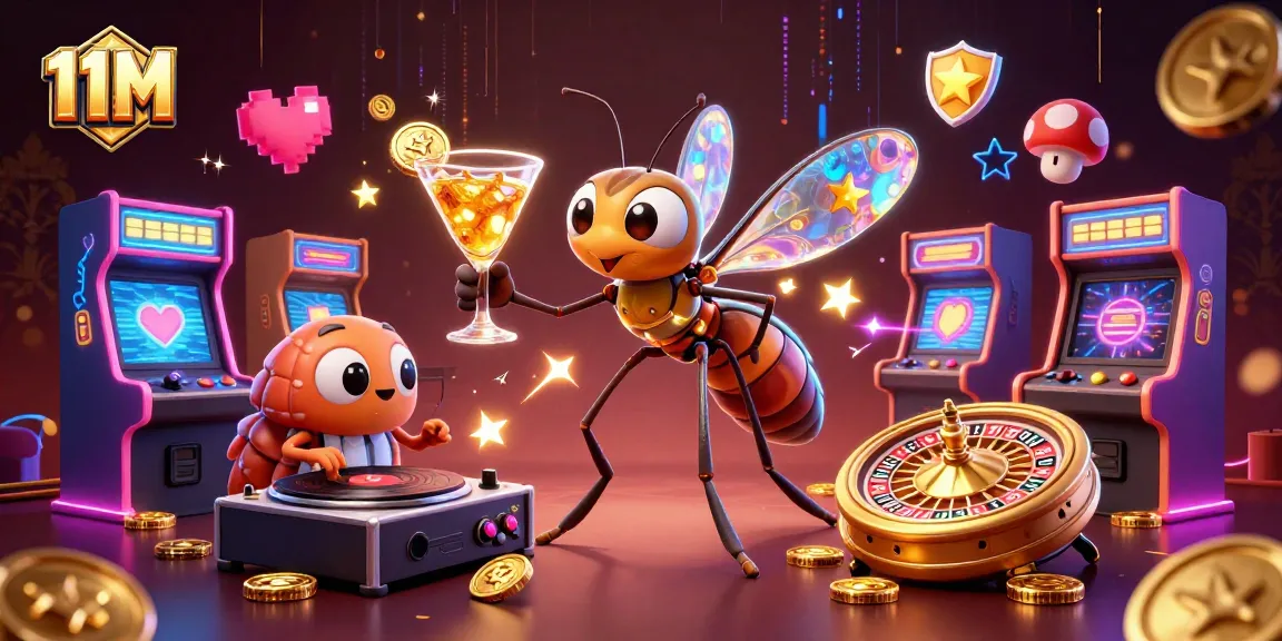 Engage with the excitement of 11M's vibrant casino atmosphere featuring dynamic characters and rich gaming elements.