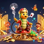 Engaging illustration showcasing quality and authority blogs with a casino theme, featuring characters and vibrant gambling elements.