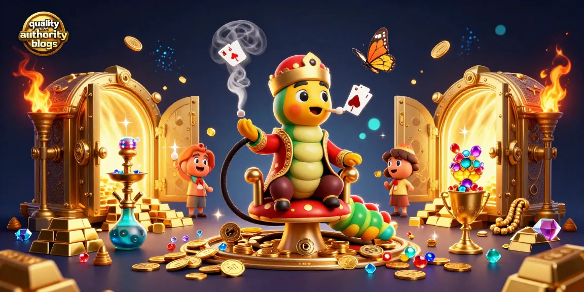 Engaging illustration showcasing quality and authority blogs with a casino theme, featuring characters and vibrant gambling elements.