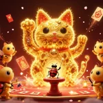 Découvrez les émotions du meilleur site de poker en ligne avec des personnages animés entourés de symboles de jeu.