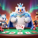 ikntoto engages players with an energetic scene of a polar bear and snow fox at a poker table