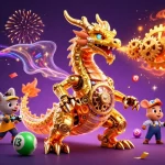Engage with leci123's exciting lottery features featuring dynamic lottery balls and a golden dragon.