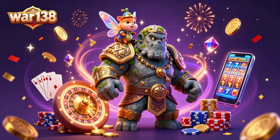 Experience the excitement at war138 offering slots and jackpots amidst cascading coins and magic.