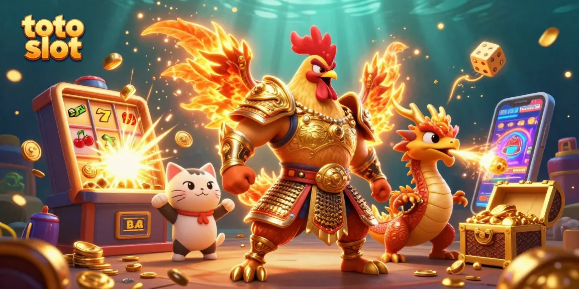 Menangkan grand prize dari toto slot dengan visual mengesankan dari pahlawan ayam bertarung dan naga.