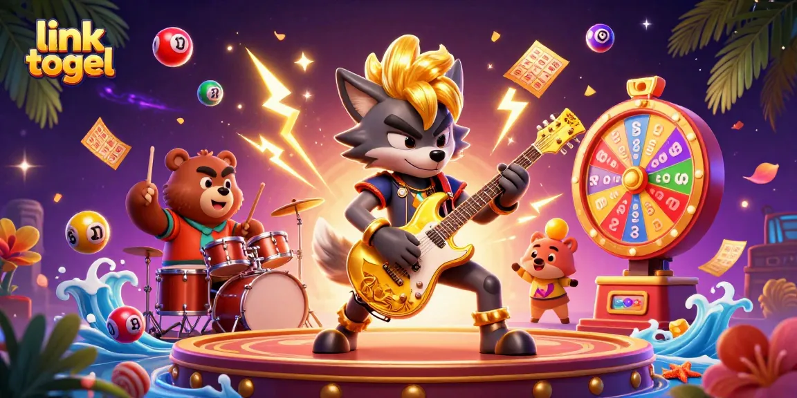 Experience thrilling action with link togel in a vibrant 3D casino scene featuring cartoon characters.