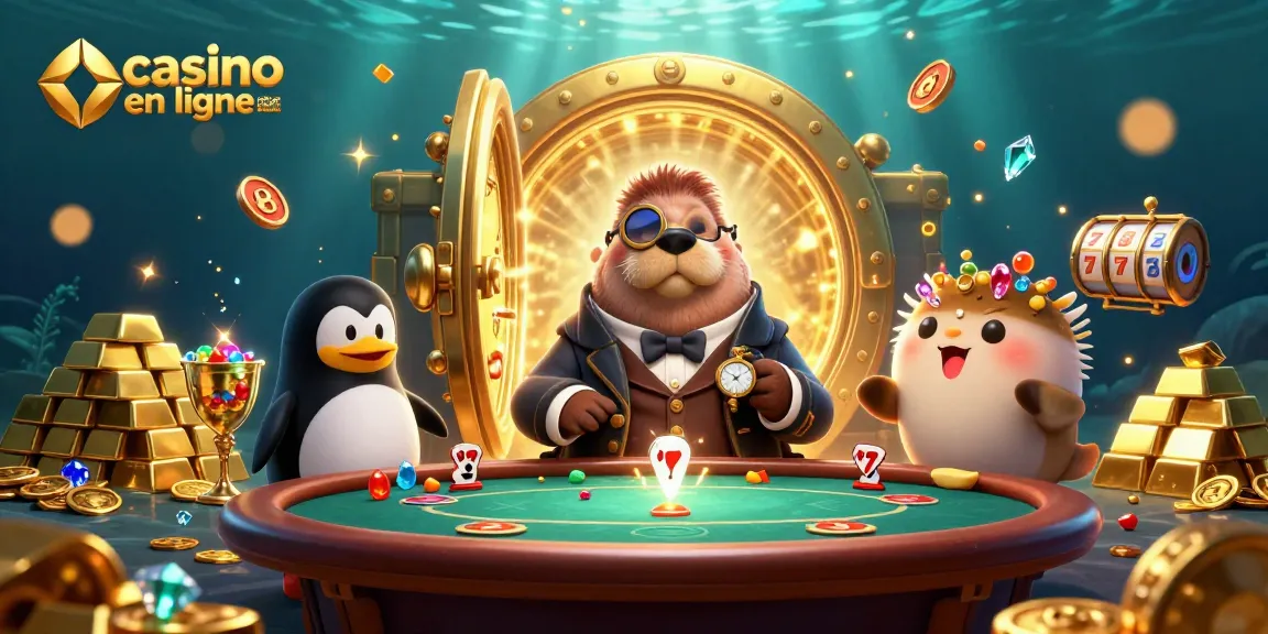Plongez dans l'univers des jeux avec ce "casino en ligne retrait immédiat" illustrant des personnages animés autour d'une table de poker.