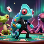 Jouez avec le meilleur site de poker en ligne dans une illustration captivante de casino 3D.