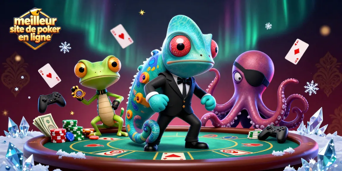 Jouez avec le meilleur site de poker en ligne dans une illustration captivante de casino 3D.