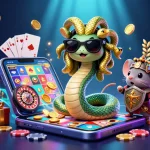 Profitez d'un casino en ligne dynamique avec des personnages mythologiques dans une illustration 3D colorée.