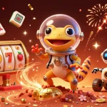 Jouez au casino en ligne avec notre illustration captivante de machines à sous et d'aliens.