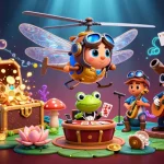 Visualisez les jeux du casino Rolletto en découvrant un dragon volant au-dessus d'un casino aquatique