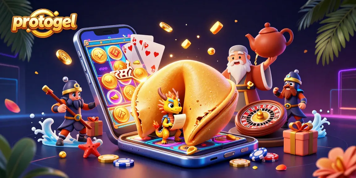Engage with protogel's thrilling jackpot opportunities in this vibrant 3D casino scene.