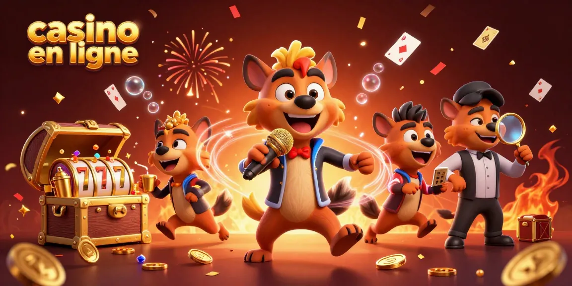 Ce casino en ligne met en scène des hyènes animées dans une illustration vibrante, présentant la joie du jeu.
