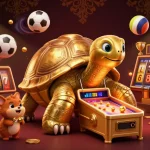Engage with Bandar Slot players in a vibrant casino scene filled with dynamic elements and excitement.