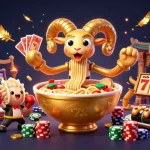 Experience exciting gameplay at IDCASH88 with a vibrant 3D casino illustration featuring dynamic characters and slot reels.