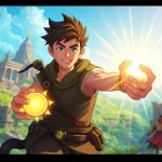 Experience the yono game character in an energetic quest amidst mystical ruins.