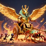 Lancez des jeux sur l'application casino en ligne avec un scarabée doré et des scorpions majestueux.