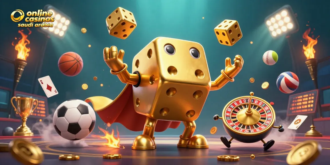 Enjoy thrilling games at online casinos Saudi Arabia with a vibrant, lively 3D casino scene.