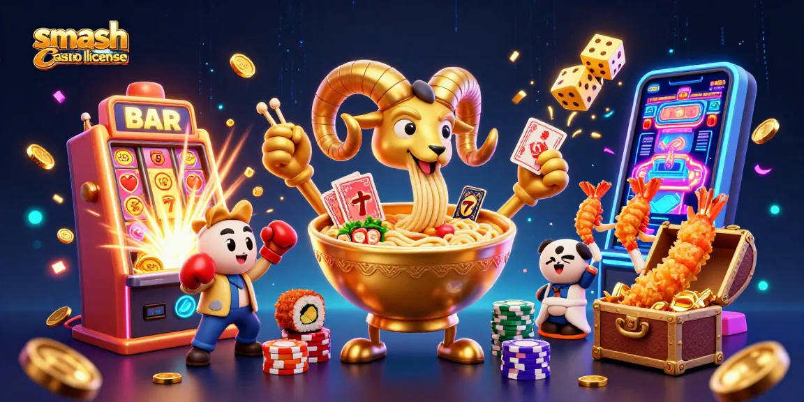 Explorez la sécurité et la licence de smash casino licence avec une illustration dynamique et colorée.