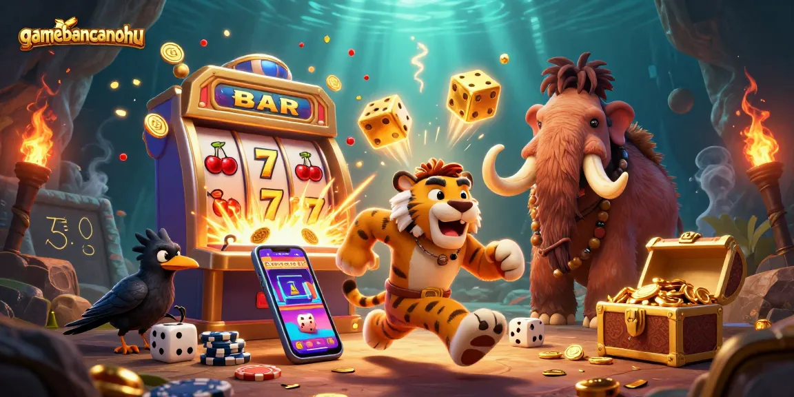 Experience the thrill of gamebancanohu with exciting slots and an entertaining prehistoric casino setup.