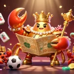 Bet on daftar judi bola with the royal crab emperor amidst vibrant gambling elements