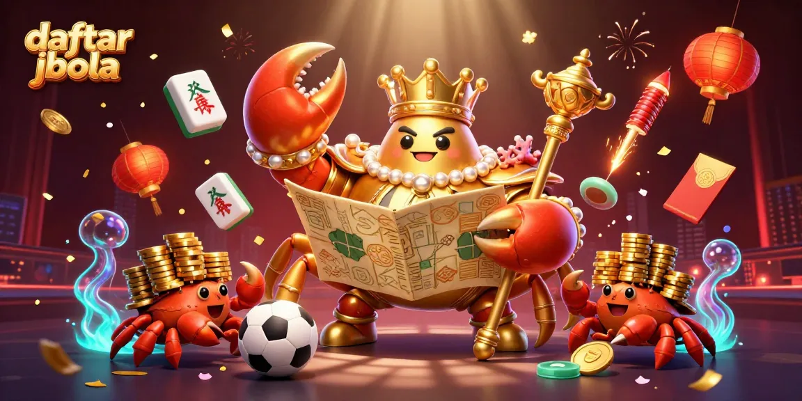 Bet on daftar judi bola with the royal crab emperor amidst vibrant gambling elements