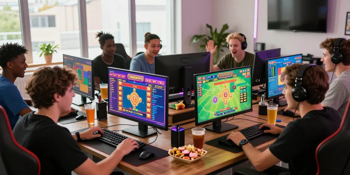 Players excitedly engaging in online games at TEMPOTOTO, showcasing dynamic gaming environments and vibrant screens.