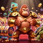 Illustration du casino en ligne retrait instantané montrant des personnages 3D gagnant rapidement.