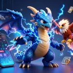 Experience thrilling gameplay on mpofafa daftar with a vibrant 3D illustration of a dragon and hawk.