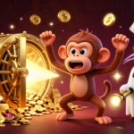 Une illustration 3D avec un singe poltergeist et un chiot chasseur de fantômes au casino en ligne.