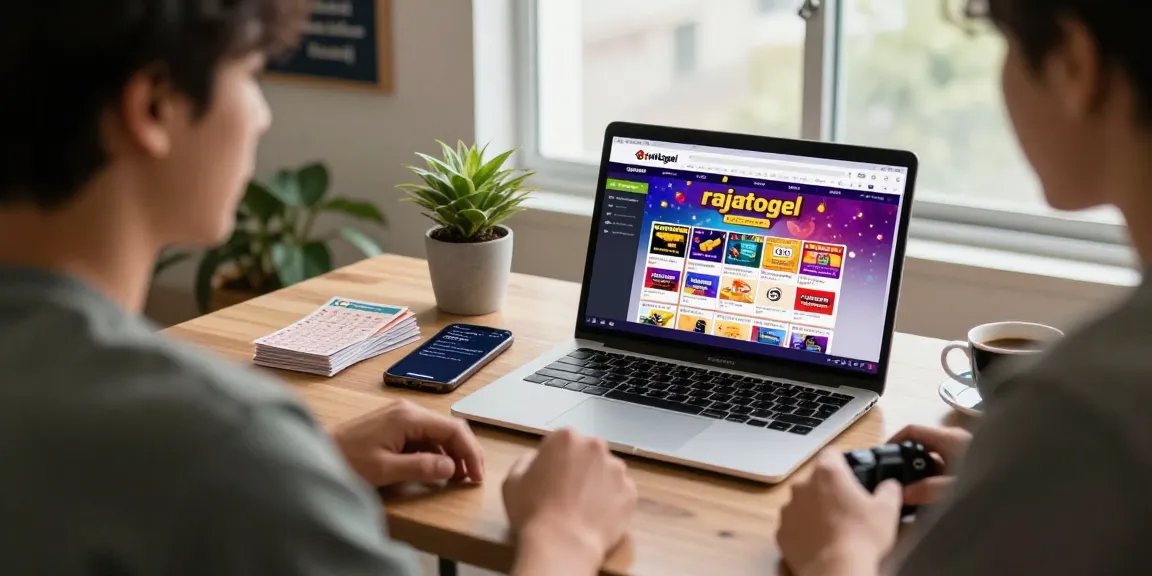 Pengguna rajatogel bermain togel online dengan laptop dan smartphone.