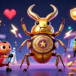 Profitez du bonus smash casino avec un scorpion doré et des éléments de jeu lumineux.