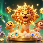 Jouez à casino en ligne avec un lion solaire dans un univers coloré et dynamique.