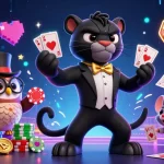 Image dynamique illustrant le site de paris sportif avec des personnages ludiques et des éléments de jeu captivants.